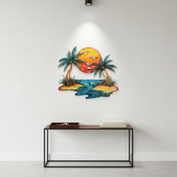 Metal Sunset Wall Art Ready to Hang Sunset Metal Wall Sleek Design Bohemian Sun Silhouette for Entryway