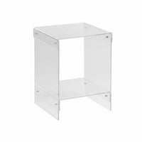 Nordic Aesthetic Clear dual-level End Table Minimalist design 2-Tier Transparent Stand Multifunctional Nightstand Space Saving for Interior Design aficionados, Homeowners, Students, Bedroom, Living Room, Entryway, Small Spaces