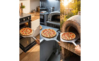 Aluminum Pizza Peel Long-Handled Pizza Paddle with Wood Handle Flat Kitchen Tool for Culinary Artists