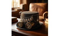 Steampunk Top Hat with Goggles Felt Top Hat with Gears Gothic for Cosplayers, Actors