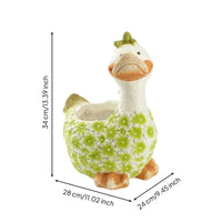 Duck Planter Decorative Duck Flower Pot Planter with Floral Pattern for Courtyard