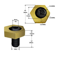 Adjustable Eccentric Nut with Cam Screw Titanium-Treated Eccentric Clamp Nut Hexagonal Cam-Style Lock Nuts Corrosion-Resistant for CNC Operators, Machinists, Fixture Setups