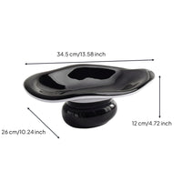 Irregular Fruit Platter Modern Oval Dish with Pedestal Base Large Footed Bowl High-Gloss for Living Room
