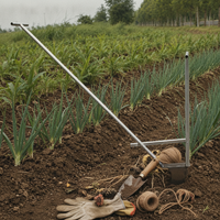 Ginger Ridging Tool Size Markings Soil Loosener Angled Handle