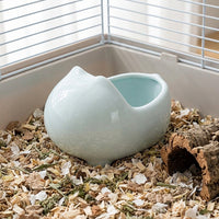 Ceramic Hamster Hideout and Hamster Sand Bath, 12cm Hamster Sand Bath for Small Pets, Sturdy Hamster Hide with Stable Legs for Easy Cleaning