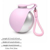 Hanging Strap Portable Pet Water Bottle Metal Clip Foldable Pet Water Bottle Outdoor Animal Gear Round