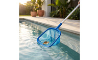 Pool Net with Fine Mesh Bag Tapered Leaf Skimmer with Plastic Frame Pool Leaf Skimmer Wide-Mouth Easy Scoop Edge