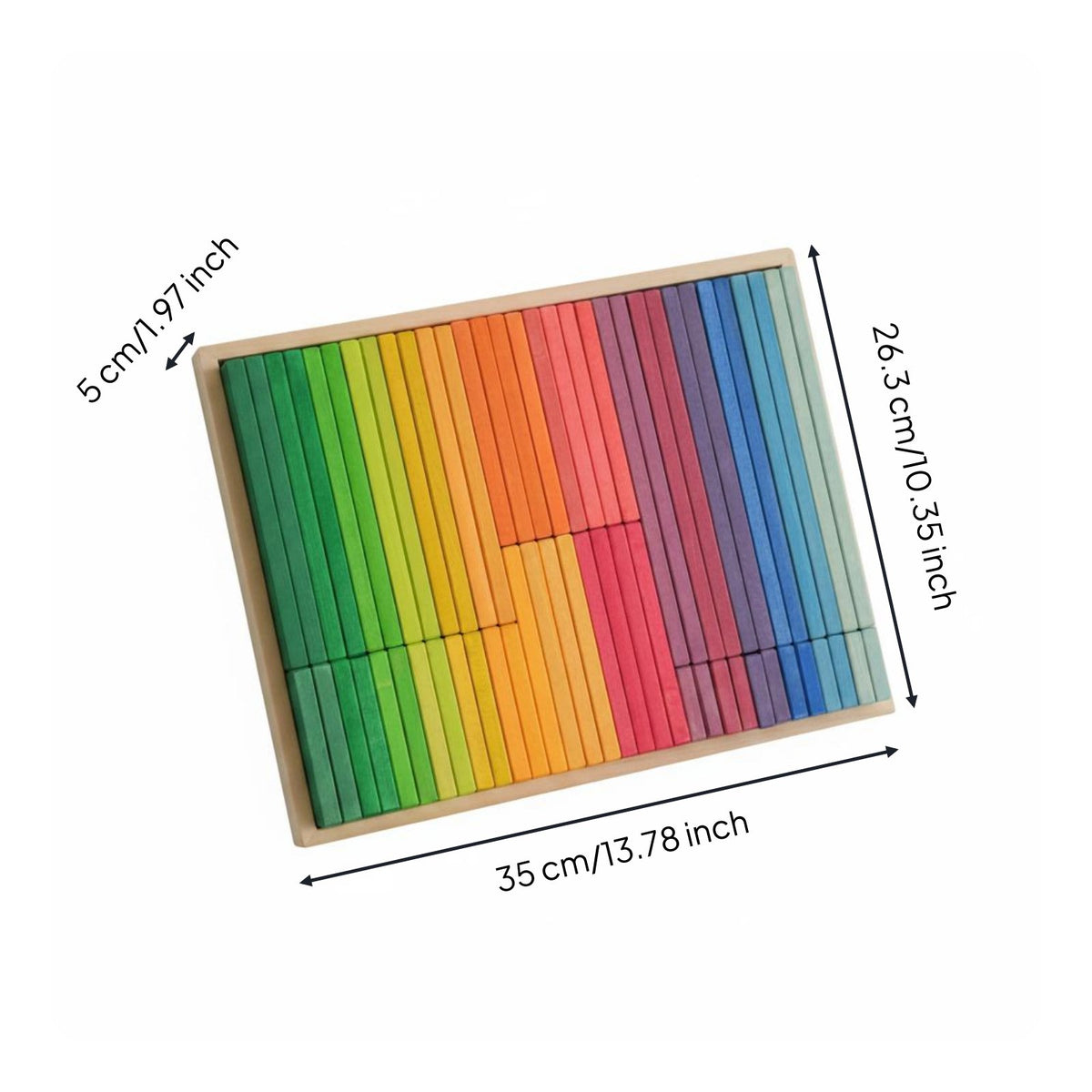 Wooden Rainbow Blocks Open-Ended Play Rainbow Stacking Set Early Learning Wooden Arch Blocks for Preschoolers, Kids, Kindergarten, Classroom, Daycare