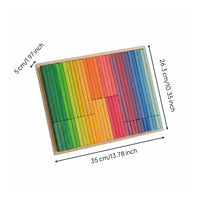 Wooden Rainbow Blocks Open-Ended Play Rainbow Stacking Set Early Learning Wooden Arch Blocks for Preschoolers, Kids, Kindergarten, Classroom, Daycare