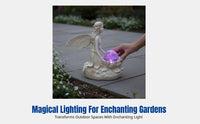 Colorful Fairy Resin Decoration, Solar Powered Crystal Orb, Outdoor Garden Magical Light