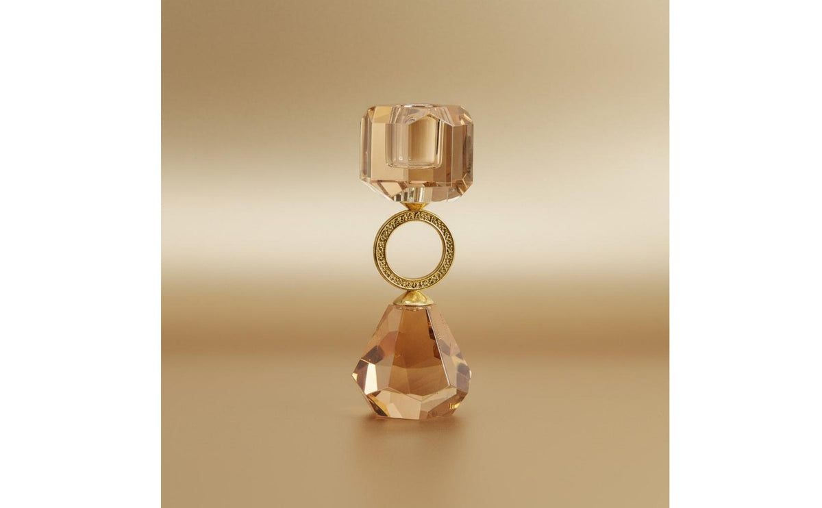 Crystal Candle Holder Alloy Champagne Crystal Candlestick Unique Contemporary Design Metal Candle Stand Wedding, Restaurant
