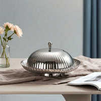 Cake Stand with Dome Polished Cloche Serving Tray Versatile for Hosts