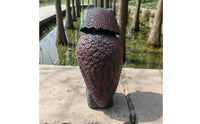 Textured Owl Garden Ornament Carved Texture Resin Owl Sculpture Realistic Animal Figurine Freestanding