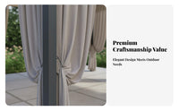 Aluminum Frame Gazebo Rainproof Backyard Gazebo Protection Patio Pavilion with Curtains for Homeowners, Families, Restaurant Patios, Poolside, Deck