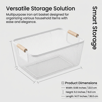 Wire Storage Baskets with Handles, Kitchen Storage Baskets, Black Wire Basket with Handles, Metal Storage Baskets, Pantry Organizer Bins