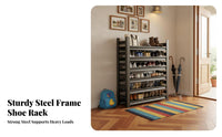 Multi-Tier Shoe Rack Space Saving Entryway Shoe Rack Large Capacity Home Furniture for Apartment Dwellers, Homeowners, Hallway, Mudroom, Dormitory