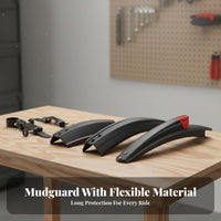 2 Pieces Front and Rear Bike Fenders Long-Lasting Mountain Bike Mudguard Adjustable Cycle Mudguard Wide Design for Rainy Days