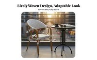 Weather-Resistant Woven Dining Stool Sturdy Frame Patio Chair Modern design outdoordoor Seating Quick-Drying for Cafe Owners, Homeowners, Adults, Balcony, Courtyard, Backyard, waterside