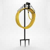 Freestanding Garden Hose Holder Heavy Duty Metal Hose Holder with Nozzle Bracket Powder Coated for Gardeners, Yard, Patio