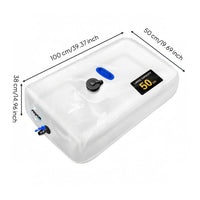 Portable Water Storage Bag Blue Lever Spigot Foldable Water Container Wear-Resistant for Camping, Travel, Car Washing