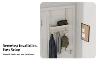 No-Drill Installation over the Door Hook Rack Space Saving over Door Clothes Organizer Sturdy and Long-Lasting for Bathroom, Dorm Room