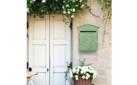 European Design Post Box Wrought Iron Wall-Mounted Mailbox Wall Mount Mailbox Resistant Embossed Post Box for Office