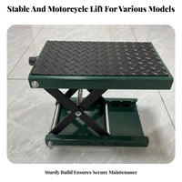 Heavy-Duty Motorcycle Lift Anti-Slip Platform Motorcycle Lift Rust Resistant Dirt Bike Repair Stand 1100 Lbs Capacity for DIY Mechanics, Workshop, Vehicle Maintenance