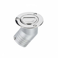 Angled Petrol Filler Neck Cast Piece Hinged Cap Petrol Filler Angled Neck Deck Fill for Boat Owners, RV