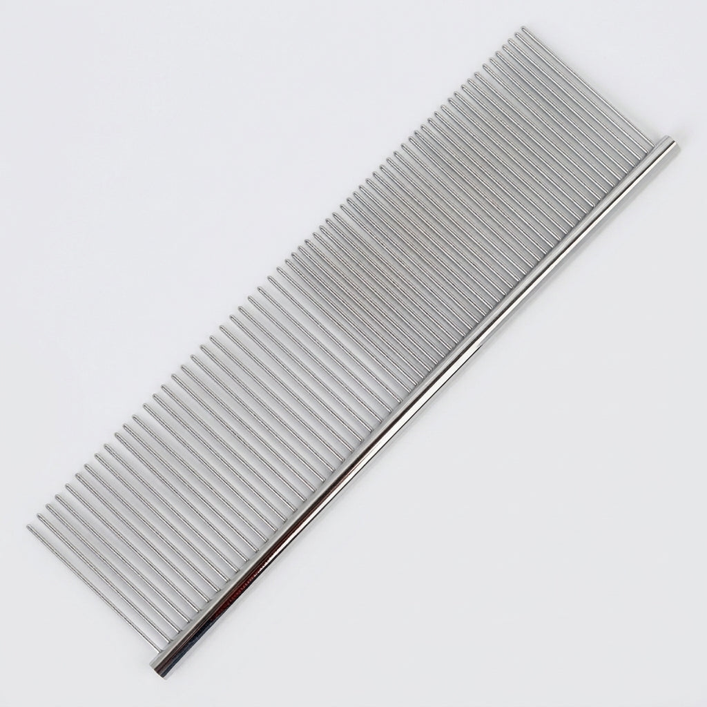 Hair Comb and Dog Grooming Brush for Pet Hair Removal, Stainless Steel Comb with Non-Slip Metal Handle, Professional Detangling Dog Tool