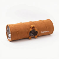 Foldable Cat Tunnel with Fuzzy Trim Indoor Collapsible Cat Tunnel Soft Pet Toy Cozy for Cats, Kittens, Apartments
