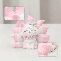 Nine-Tailed Kitsune Figurine Resin Kitsune Figurine Charming for Collectors