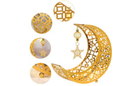 Moon Tray with Star Charm Multipurpose Display Holder Versatile Ornament for Eid