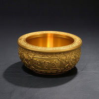 Basin with Embossed Patterns Round Decorative Basin Decorative Bowl for Desktop, Entryway