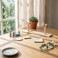 Beech Wood Embroidery Stand Handmade Table Embroidery Stand Anti-Slip Clips