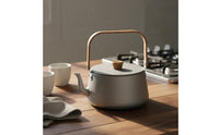 Aluminum Camping Kettle Wood Handle Campfire Kettle Controlled Pour Spout Portable Water Boiler for Hikers