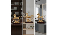Horse Figurine with Pedestal Tabletop Horse Figurine Decorative for Living Room