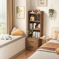 Storage Cabinet with Drawer Solid Wood Cabinet with Drawers Vertical Furniture for Renters, Students, Small Areas, Bedroom, Living Room