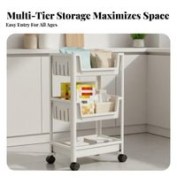 Rolling Storage Cart Movable Mobile Shelving Unit Slim Rolling Storage Cart Space Saving Multi-Tier Utility Trolley for Bathroom