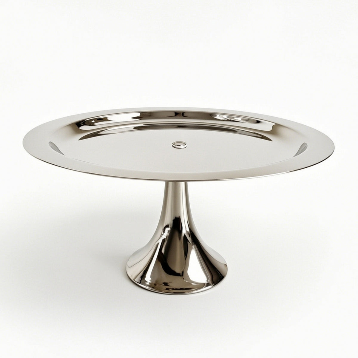Stainless Steel Serving Plate with Raised Center Mirror Polished Dessert Tray Easy to Clean Cake Platter Food-Grade for Bakers, Buffets