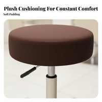 Padded Salon Work Stool Waterproof Upholstery Adjustable Swivel Stool with Wheels Easy to Clean Backless Rolling Chair for Hair Stylists, Home Office
