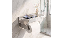Wall-Mounted Bathroom Tissue Holder with Shelf Space-Saving Bathroom Tissue Holder with Shelf Bathroom Accessory