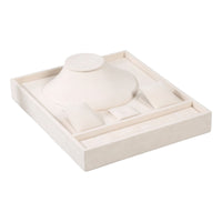 Jewelry Tray with Bust Suede-Like Necklace Organizer Pad Multi-Functional