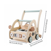 Multifunctional Wooden Activity Stroller Steering Wheel Baby Push Toy Wagon Movement Skills Child Mobility Aid Sensory Play for Nursery