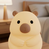 Adjustable Brightness Chubby Bear Night Light Color Changing Tap Control Bear Light Auto-Deactivate Timer Rechargeable Nursery Lamp for Babies