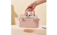 Cute Hair Accessories Organizer Compact Hair Accessory Organizer Large Capacity Storage Box with Transparent Lid Lightweight for Bedroom