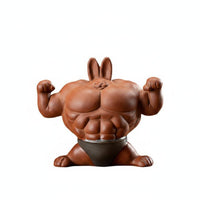 Zisha Clay Muscle Rabbit Tea Pet Creative Design Rabbit Tea Tray Decoration Kiln Fired Home Decor Handmade