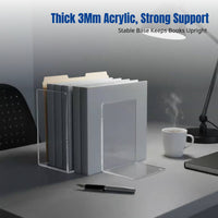 Acrylic Bookend, Transparent Divider Shelf, Student Study Stand, Minimalist L-Shaped Organizer
