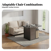 Built-in Tea Setup Space-Saving Table and Chair Set Minimalist Design Home Furniture for Apartment Dwellers, Couples, Balcony, Living Room, Kitchen