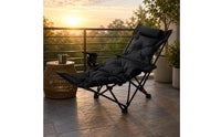 Reclining Chair with Footrest Four-Position Patio Recliner Metal Frame