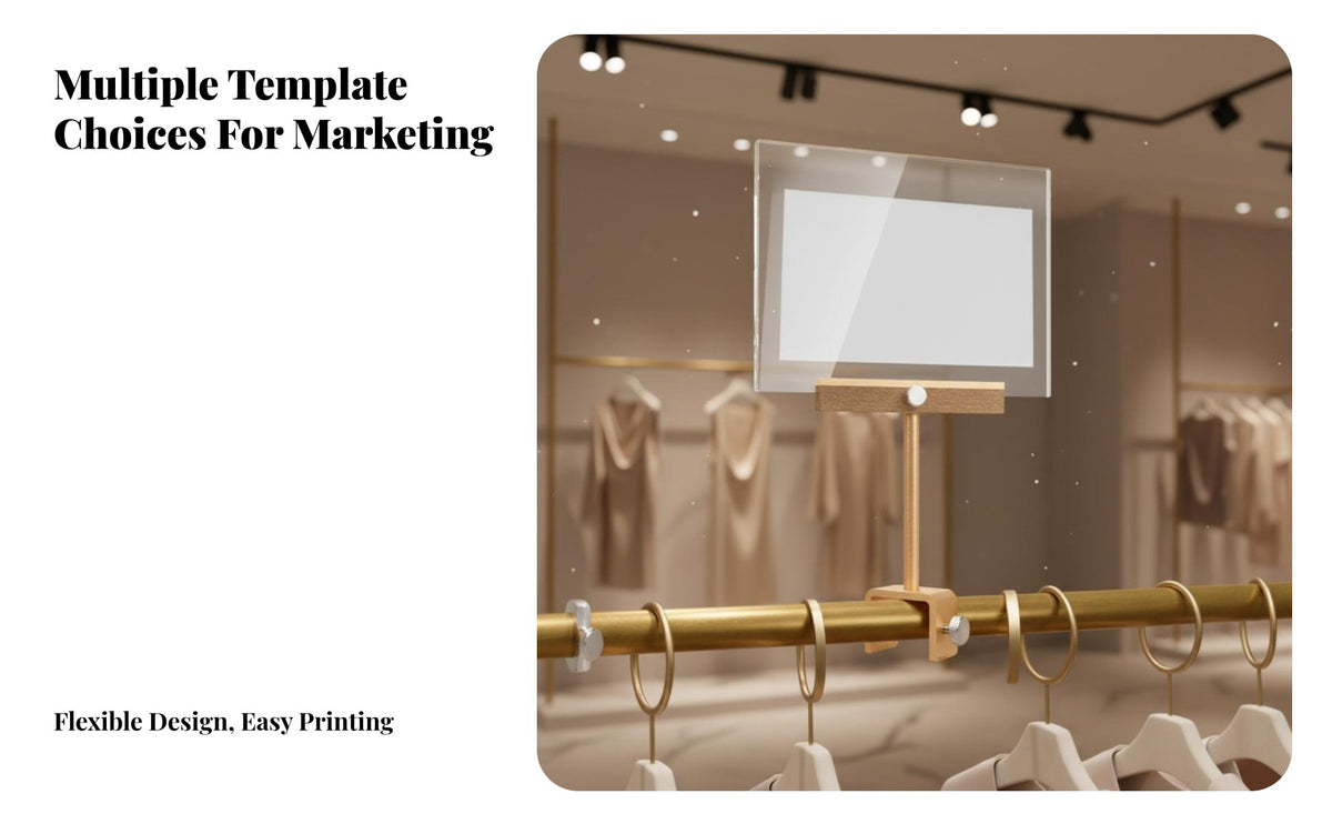 A4 Acrylic Display Versatile Grip Fastener-on Sign Holder Portable Acrylic Display Holder for Retailers, Store Owners, Boutiques, Supermarkets